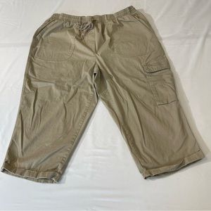 ALLISON DALEY PLUS WOMEND CAPRIS, SIZE 16 W, GOOD PREOWNED CONDITION, TAN